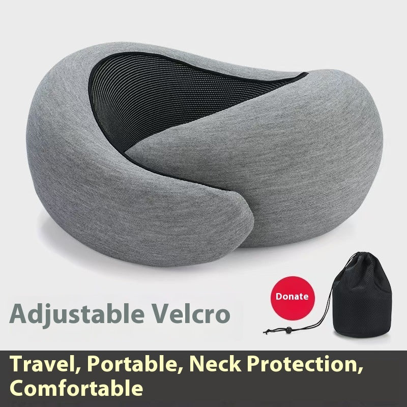 Adjustable memory foam U-shape travel neck pillow for plane and car